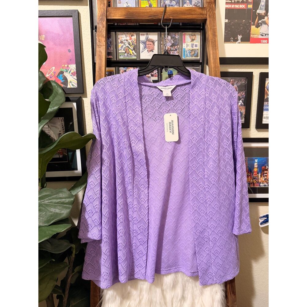 Allison Daley Women’s 2X Purple Cardigan